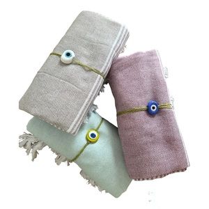 🧿 100% Cotton Turkish Towels with Hand-made Evil Eye Beads